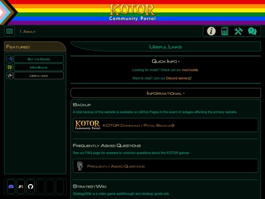 about/links screenshot