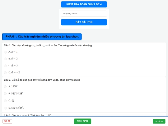 Toán lớp 11/ktgiuahk1d4 screenshot
