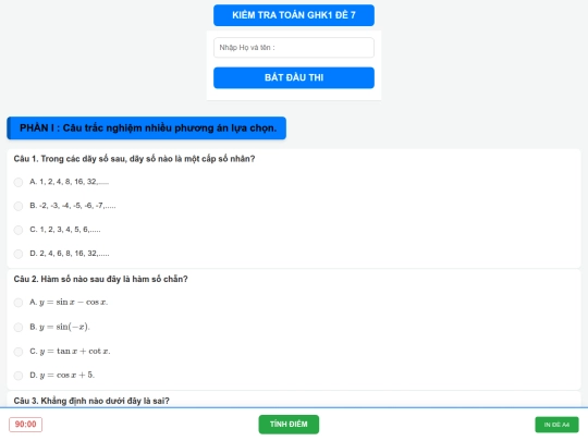 Toán lớp 11/ktgiuahk1d7 screenshot