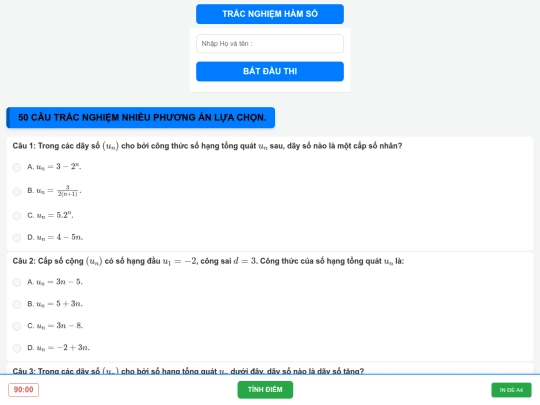 Toán lớp 11/tracnghiemcsc screenshot