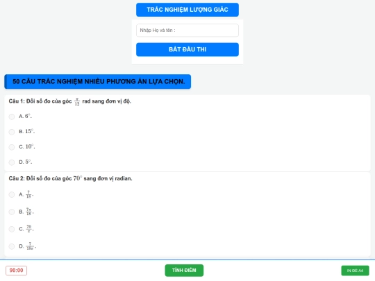 Toán lớp 11/tracnghiemlg screenshot