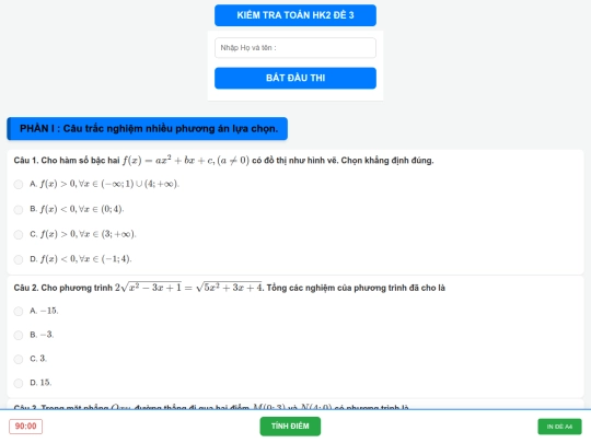 Toán lớp 12/baitapgiaokhs screenshot