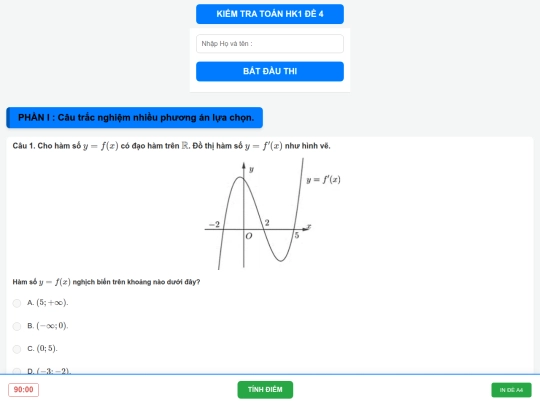 Toán lớp 12/thicuoihk1d4 screenshot
