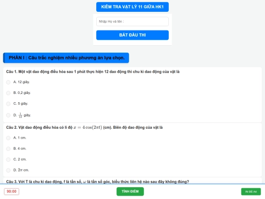 Vật lý 11/thivlgiuahk1d2 screenshot