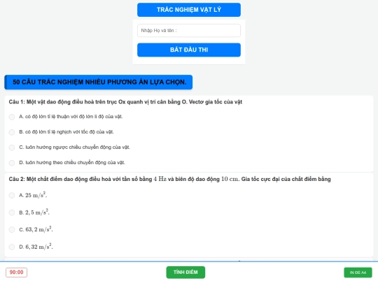 Vật lý 11/tracnghiemvl1 screenshot