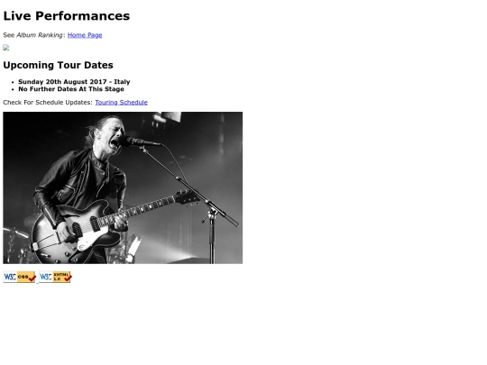 radioheadtourdates screenshot
