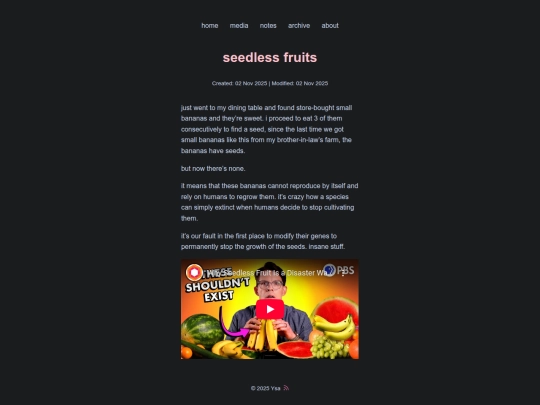 notes/seedless fruits screenshot