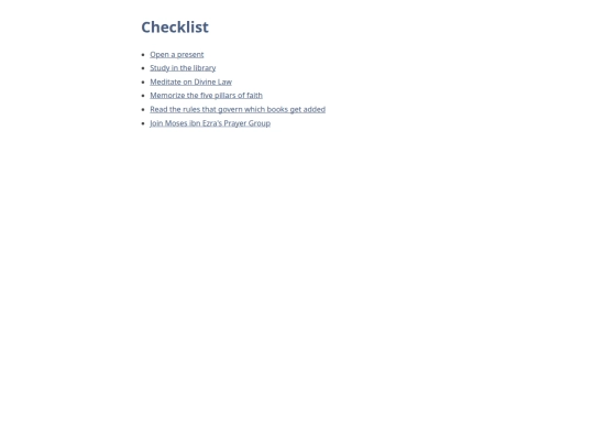 checklist screenshot
