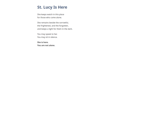 schoolhouse/hall_of_countenance/st_lucys_chapel/strongbox/st_lucy_is_here screenshot
