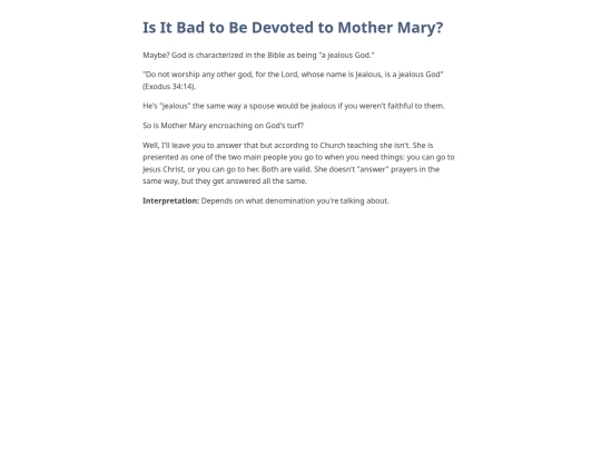 schoolhouse/hall_of_the_elements/athenaeum/the_second_bookcase/commonplace_book/book_of_explanations/is_it_bad_to_be_devoted_to_mother_mary screenshot