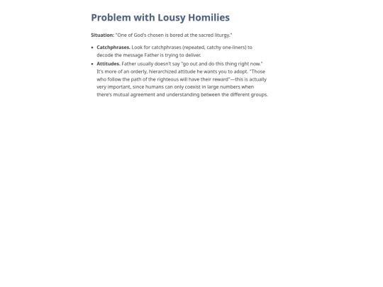 schoolhouse/hall_of_the_elements/athenaeum/the_second_bookcase/commonplace_book/casebook/problem_with_lousy_homilies screenshot