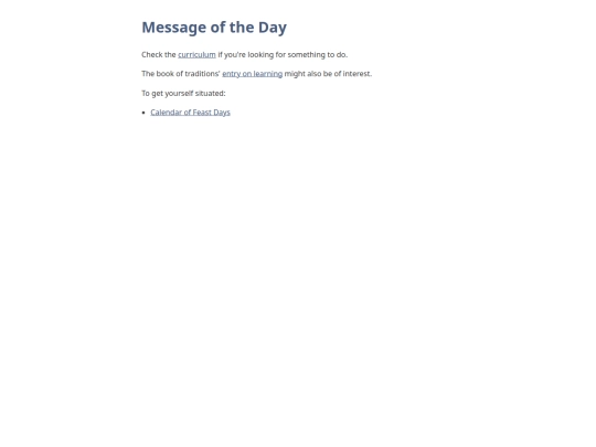 schoolhouse/hall_of_the_elements/athenaeum/the_second_bookcase/orientation_packet/message_of_the_day screenshot