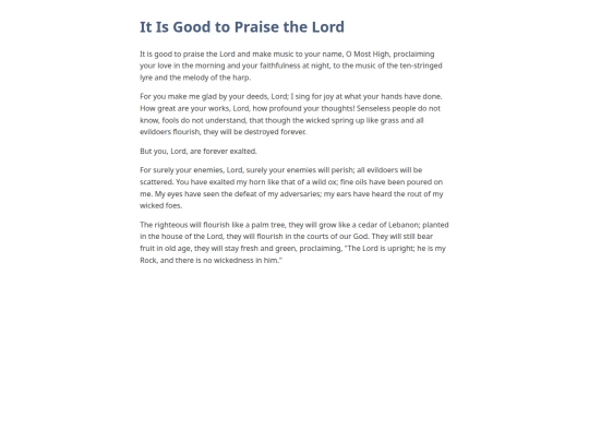schoolhouse/hall_of_the_elements/classroom/writing_desk/holy_book_part_iii/the_psalms_of_david/it_is_good_to_praise_the_lord screenshot