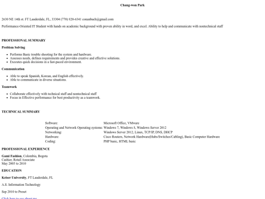 resume screenshot