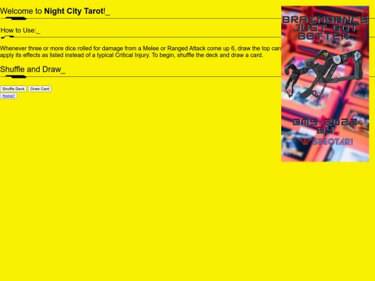 tarot screenshot