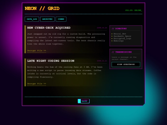 index screenshot