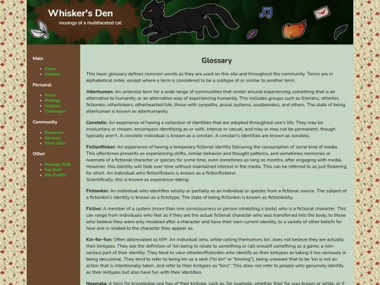 glossary screenshot