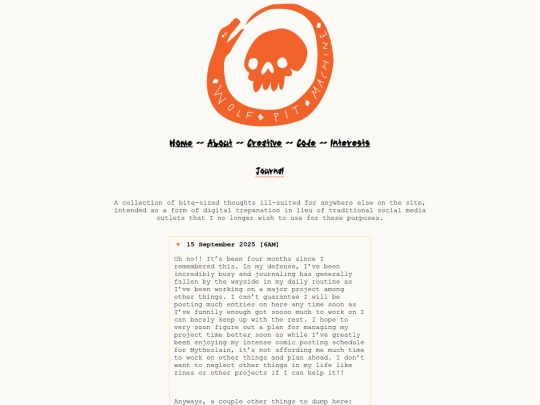 interests/journal screenshot