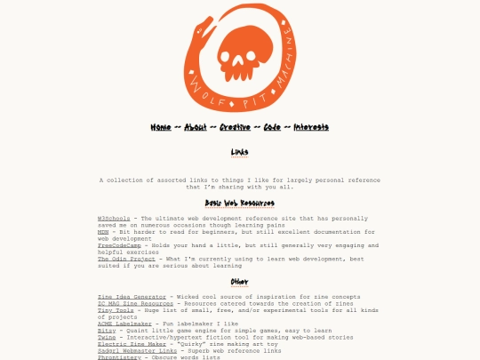 interests/links screenshot