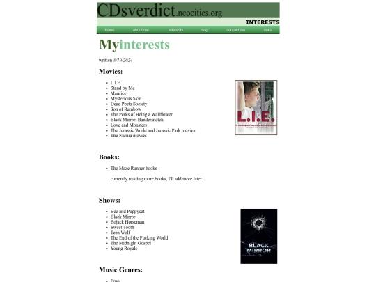 interests screenshot