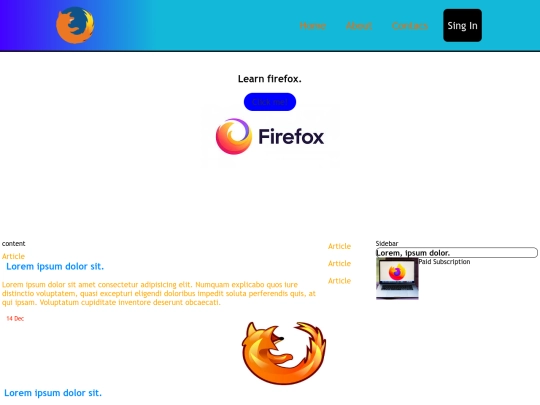 My first site screenshot