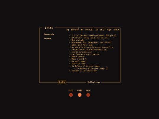 links screenshot