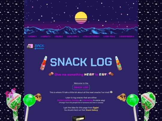 blog/snacklog screenshot