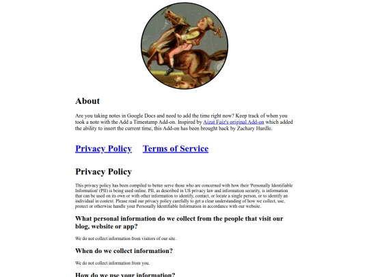 tools/Add a Timestamp/privacy-policy screenshot