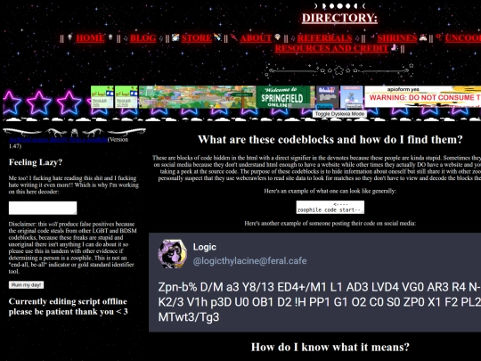 zoophilecodes screenshot