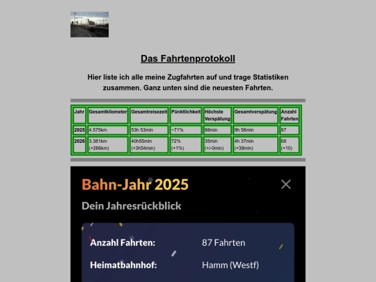 Fahrtenprotokoll screenshot