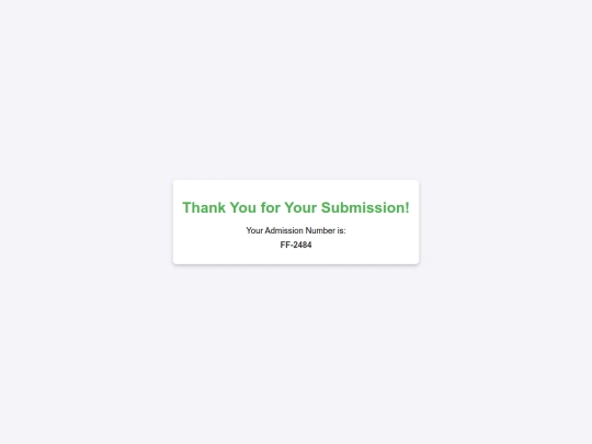 form/thanks screenshot
