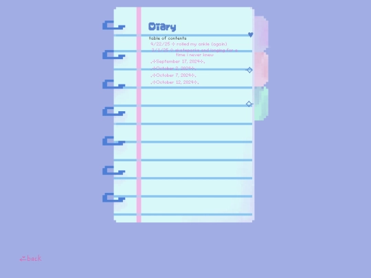 diary screenshot