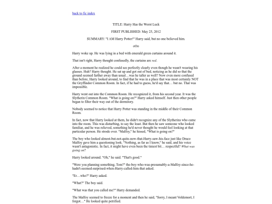 my_fanfic/ye_olden_days/Harry_Has_the_Worst_Luck screenshot