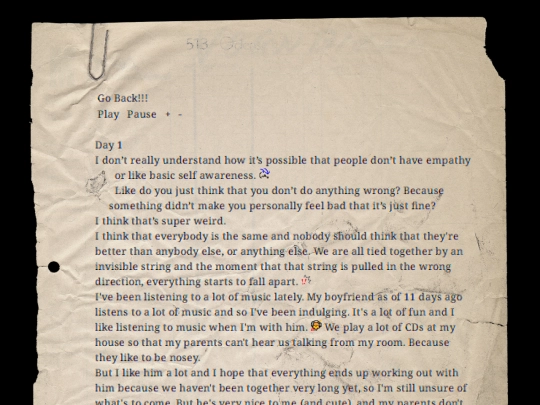 diary screenshot
