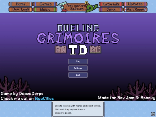 games/duelingGrimoiresTD screenshot