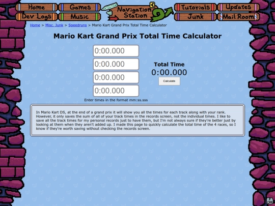 misc/speedruns/mkGrandPrixCalculator screenshot