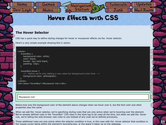 misc/tutorials/bookshelfMenuTutorial screenshot