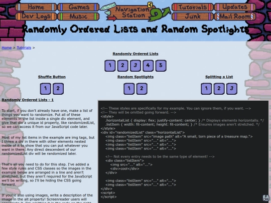 misc/tutorials/randomlyOrderedListTutorial screenshot