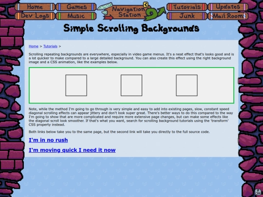 misc/tutorials/scrollingBgOverview screenshot