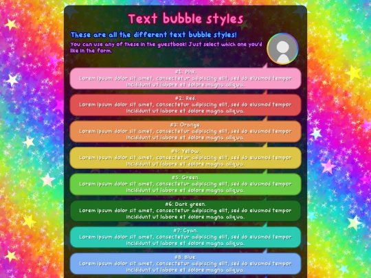Guestbook/Bubbles demo screenshot