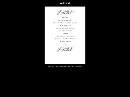 setlist screenshot
