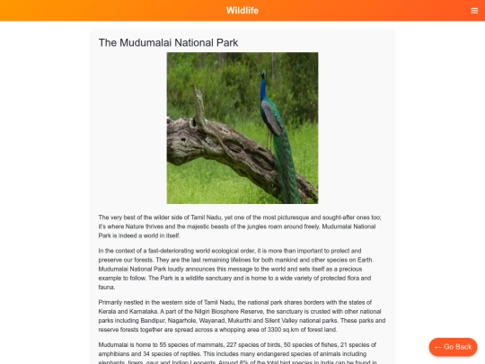 NANIULA/Eng/cat/wildlife/The Mudumalai National Park screenshot