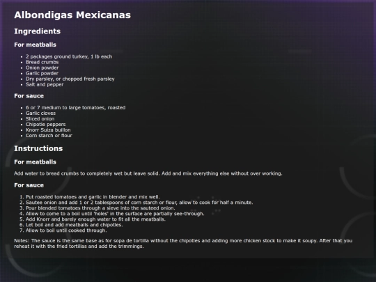 Recipes/AlbondigasMexicanas screenshot