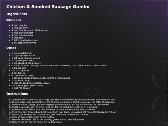 Recipes/ChickenAndSmokedSausageGumbo screenshot