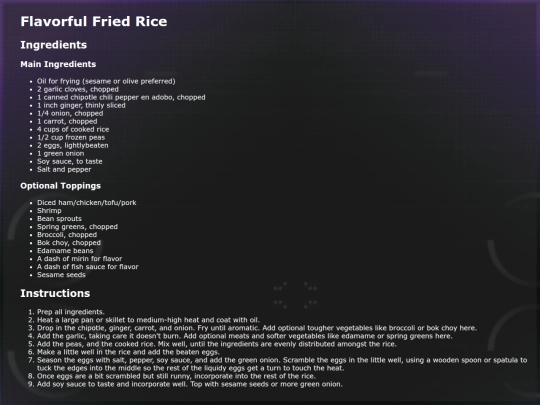 Recipes/FlavorfulFriedRice screenshot