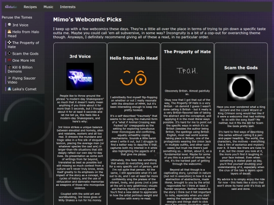 interests-webcomics screenshot