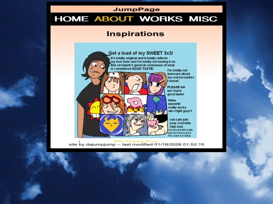 about/inspirations screenshot
