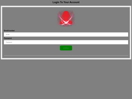 login screenshot