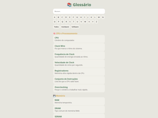 glossario screenshot