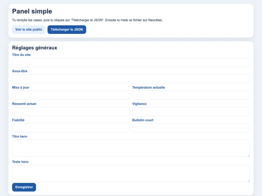 admin screenshot